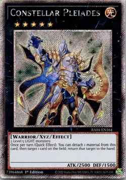 Yugioh Constellar Pleiades RA04-EN164 1st Edition Platinum Secret Rare NM - Image 1
