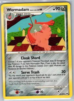 Wormadam Trash Cloak 51/99 Non Holo Arceus - Pokemon Card - NM - Image 1