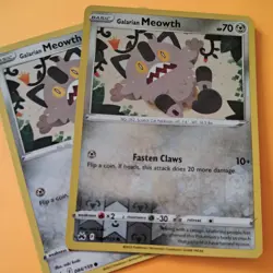 Reverse Holo Galarian Meowth 084/159 & non holo Crown Zenith SWSH pokemon cards - Image 1