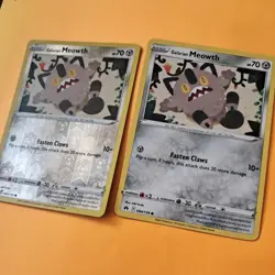 Reverse Holo Galarian Meowth 084/159 & non holo Crown Zenith SWSH pokemon cards - Image 2