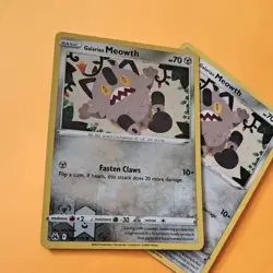 Reverse Holo Galarian Meowth 084/159 & non holo Crown Zenith SWSH pokemon cards - Image 4