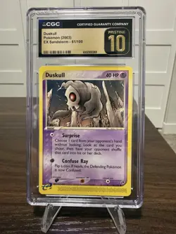 CGC 10 PRISTINE Pokemon Ex Sandstorm 2003 Duskull 61/100 Card - Image 1