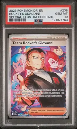 Team Rocket’s Giovanni 238/182 Pokemon SV10 Destined Rivals SIR PSA 10 GEM MINT - Image 1