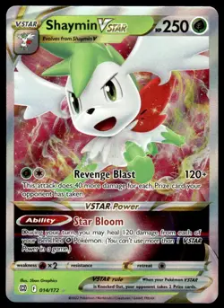 Pokemon TCG SWSH09: Brilliant Stars #014/172 Shaymin Vstar NM - Image 1