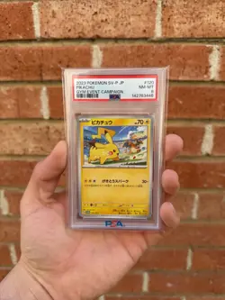 2023 POKEMON JPN SV-P PROMO GYM EVENT CAMPAIGN #120 PIKACHU PSA 8 - Image 1