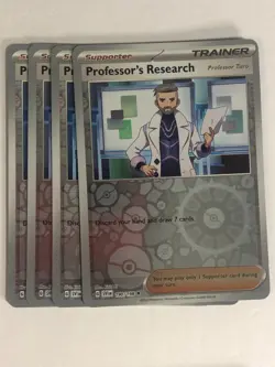 Pokemon TCG Scarlet & Violet 4x Playset Reverse Holo Professor Research 190/198 - Image 1