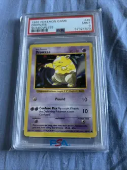 1999 Pokemon Game Drowzee Shadowless Mint 9 - Image 1