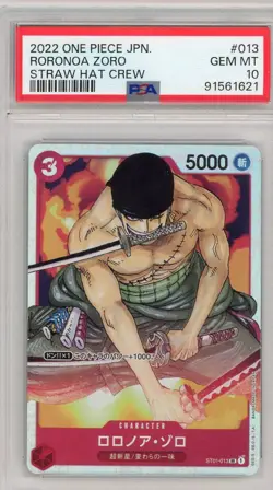 Rorona Zoro straw hat crew one piece jpn st01-01 secret rare psa 10 - Image 1