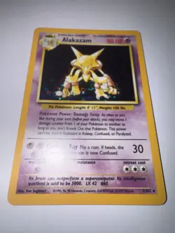Alakazam 1/102 Base Set Holo Rare Pokemon Card 1999 WOTC TCG Vintage Pokemon - Image 3