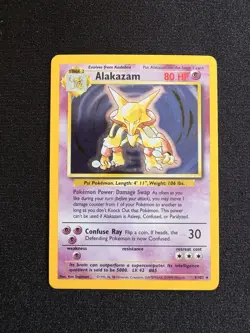 Pokemon Alakazam TCG Holo Rare Card 1/102 Base Set WOTC 1999 LP - NM - Image 1
