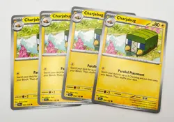 Pokemon Cards 2024 Stellar Crown Playset Charjabug 052/142 4x x4 - Image 1