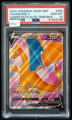 Charizard V #SWSH050 Champion's Path PSA 10 Pokemon Card - Image 1