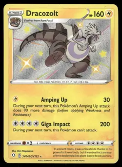 Pokemon Cards Dracozolt SV045/SV122 Shining Fates Shiny Rare NM *1 - Image 1