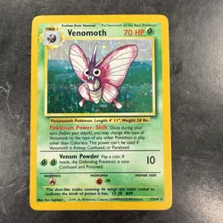 ERROR No Symbol Venomoth 13/64 Jungle 1999 Holo Rare WOTC Pokemon Card Crease - Image 1