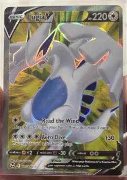 Pokemon Lugia V Full Art Ultra Rare Holo 185/195 Silver Tempest 220 HP 2022 Card - Image 1