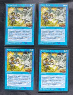 4x MTG Arcane Denial Playset (Sword) Alliances Magic The Gathering NM/MT See Pic - Image 1