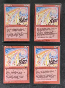4 x MTG Alliances Pyrokinesis Playset Magic The Gathering NM See Pics - Image 1