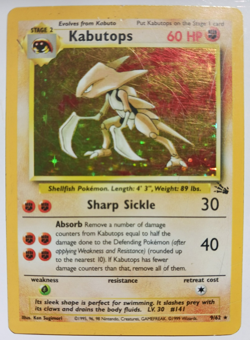 Kabutops Pokemon Card Holo WOTC 9/62 Fossil Set Rare Vintage 1999 Original MP - Image 1