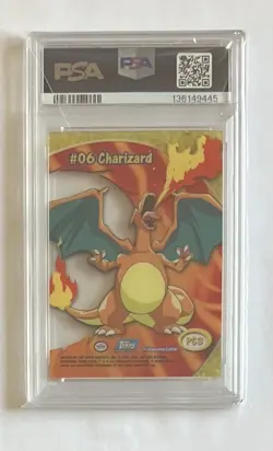 2000 Topps Pokemon TV Animation Clear Cards #PC3 Charizard PSA 9 MINT Graded - Image 2