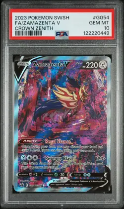 2023 Pokemon Sword And Shield Crown Zenith Zamazenta V #GG54 Full Art PSA 10 - Image 1