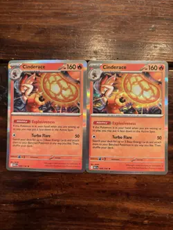 (2) Pokemon TCG Cinderace 028/132 Holo LOT! Mega Evolution - Image 1