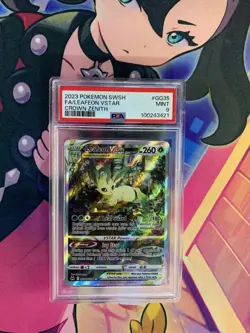 2023 POKEMON SWORD & SHIELD CROWN ZENITH #GG35 FULL ART/LEAFEON VSTAR PSA 9 - Image 1