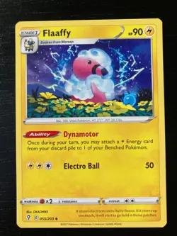 3 Pokemon Evolving Skies Ampharos 056/203, Flaaffy 055/203 & Mareep 054/203 NM - Image 4
