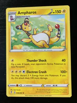 3 Pokemon Evolving Skies Ampharos 056/203, Flaaffy 055/203 & Mareep 054/203 NM - Image 5