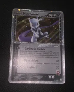 Pokemon Card Team Rocket's Mewtwo EX -Holo-99/109 -Rocket EX Returns-ENG-Played - Image 1
