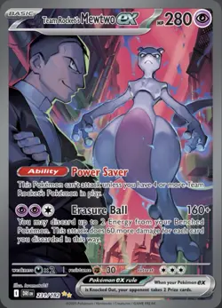 Pokemon TCG Team Rocket's Mewtwo ex 231/182 SV10 Destined Rivals SIR Holo - Image 1