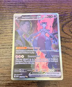 Pokemon TCG Team Rocket's Mewtwo ex 231/182 SV10 Destined Rivals SIR Holo - Image 2