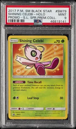 2017 POKEMON SM BLACK STAR PROMO #SM79 SHINING CELEBI-HOLO PSA 9 - Image 1