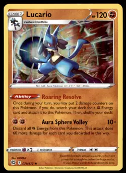 Lucario 079/172 Holo Rare Brilliant Stars Pokemon Holo Near Mint - Image 1