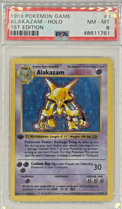 [PSA 8] 1st Edition Alakazam Holo 1/102 - 1999 Base Set - Pokemon TCG - Image 1