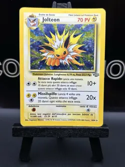 Pokemon TCG Jolteon 4/64 Holo Rare SWIRL Jungle 1999 WOTC MP - Image 2