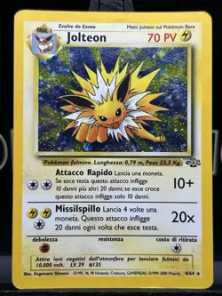 Pokemon TCG Jolteon 4/64 Holo Rare SWIRL Jungle 1999 WOTC MP - Image 3