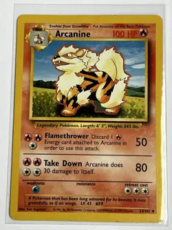 Arcanine 23 / 102 Pokemon Base Set 1999 MP / HP Uncommon Non Holo - Image 2