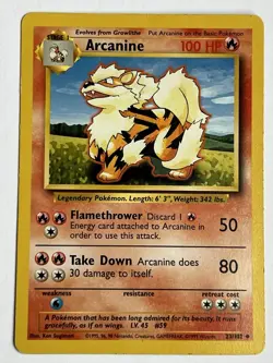 Arcanine 23 / 102 Pokemon Base Set 1999 MP / HP Uncommon Non Holo - Image 4