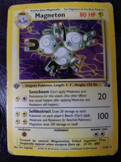 Magneton 11/62 Fossil Holo 1st Edition Pokemon TCG - Image 1