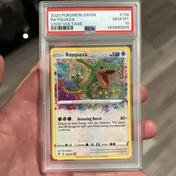 2020 POKEMON SWORD & SHIELD VIVID VOLTAGE #138 RAYQUAZA PSA 10 - Image 1