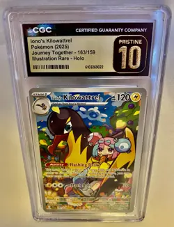 Pokemon Iono's Kilowattrel 163/159 Journey Together Rare IR Holo CGC Pristine 10 - Image 1