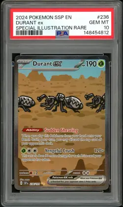 PSA 10 GEM MINT Durant EX 236 Surging Sparks Pokemon Card - Image 1
