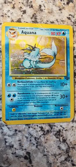 Pokemon TCG Vaporeon Holo Card Jungle 12/64 HP - Image 1
