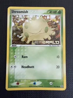 Shroomish #63/106 EX Emerald Reverse Holo Pokemon Card 2005 Stamped - Image 1