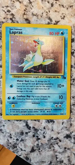 Pokemon TCG Lapras Fossil Holo Card 10/62 Series hp - Image 2