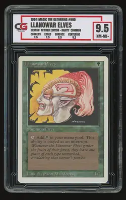 Llanowar Elves Revised Edition MTG - CG 9.5 NM Graded - Image 1