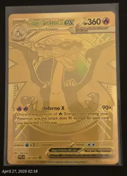 Mega Charizard X ex Gold Hyper Rare 130/094 Pokemon Phantasmal Flames English - Image 3