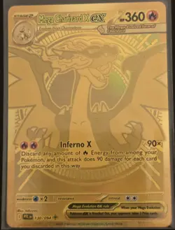 Mega Charizard X ex Gold Hyper Rare 130/094 Pokemon Phantasmal Flames English - Image 5