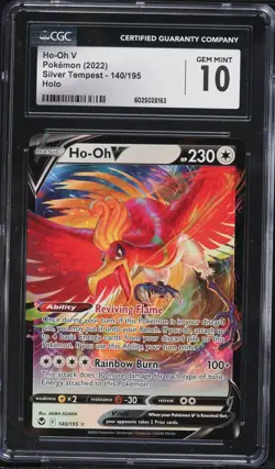 2022 Pokemon SWSH Silver Tempest #140 HO-Oh V CGC 10 - Image 1