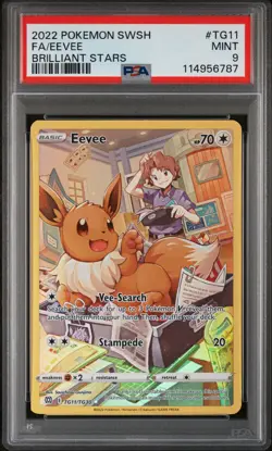 Eevee TG11 Brilliant Stars Pokemon PSA 9 - Image 1